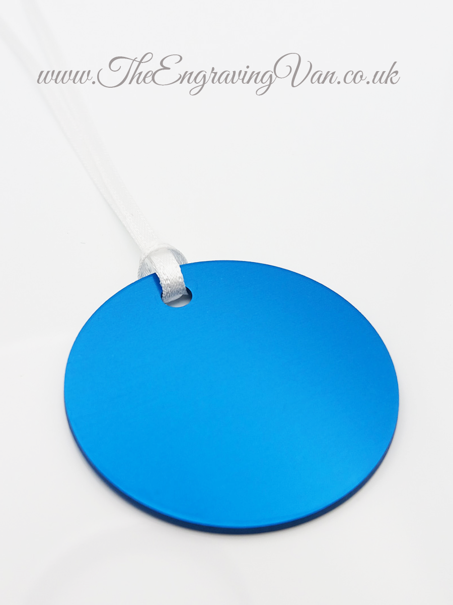 Large Disk Dark Blue with Ribbon The Engraving Van