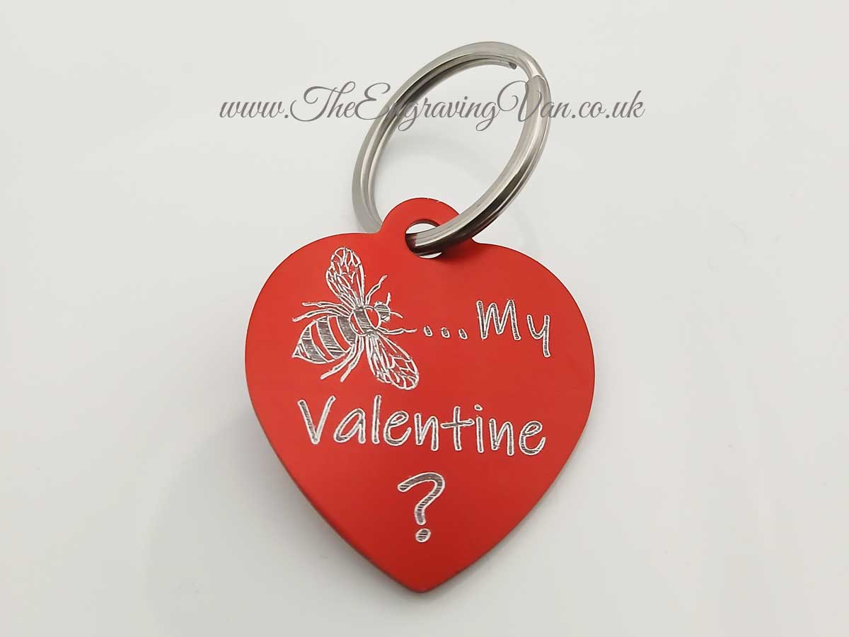 Valentine's Day Keyring with Bee The Engraving Van