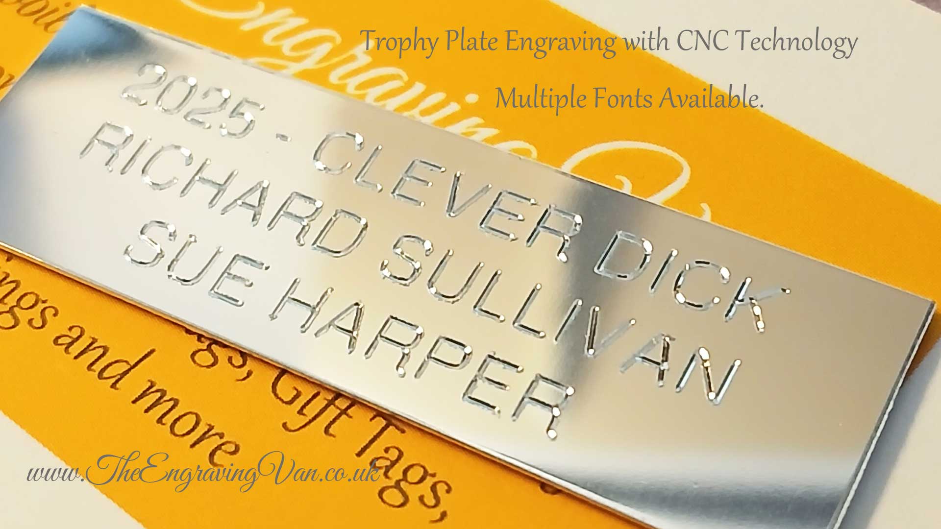 CNC Trophy Plate Engraving Multiple Fonts Available The Engraving Van