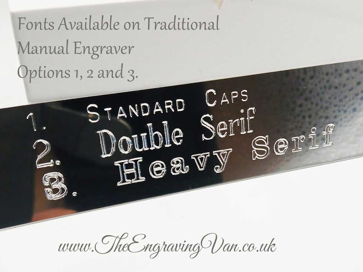 Traditional Manual Machine Engraving Fonts 1 2 and 3