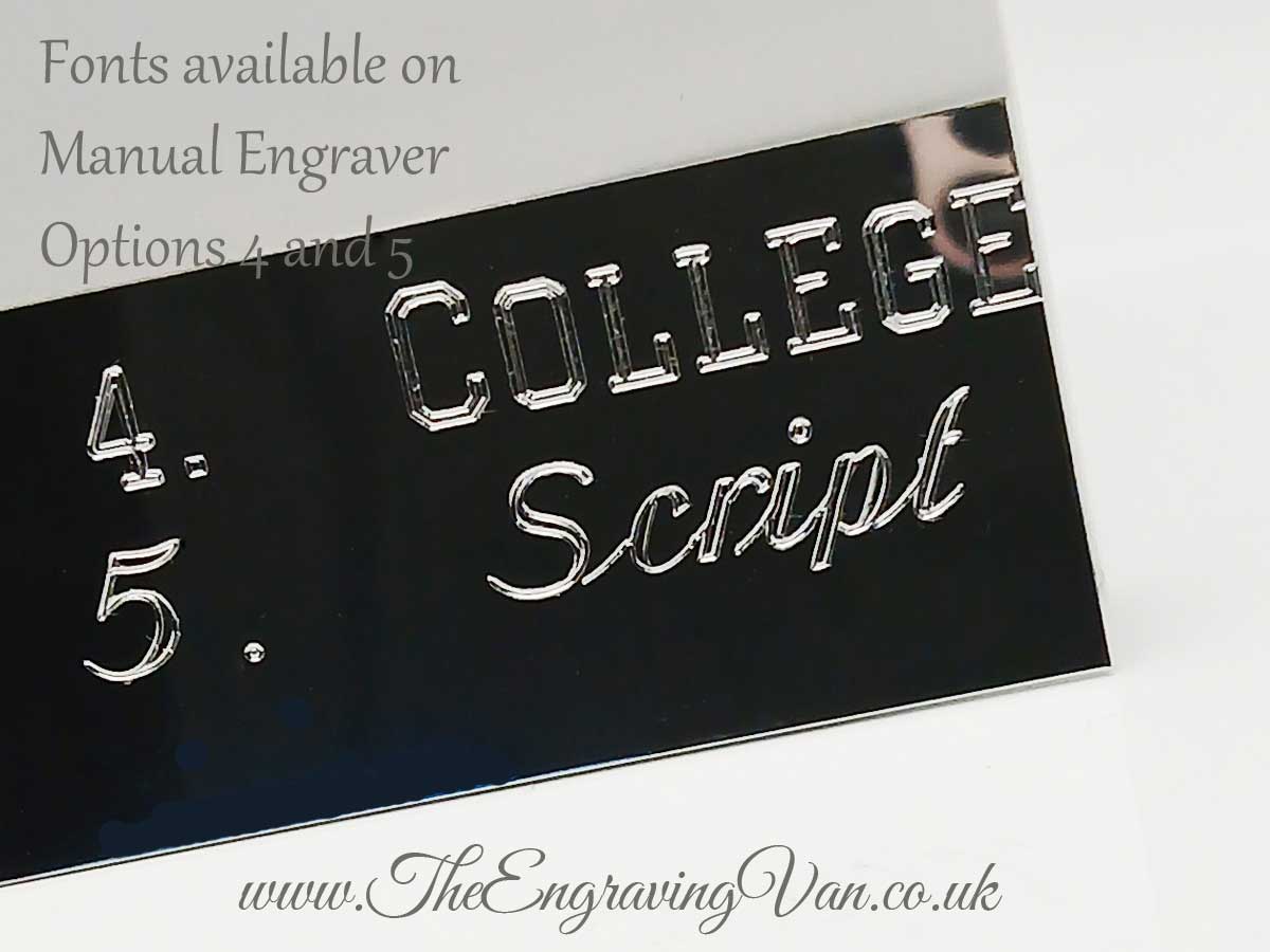Traditional Manual Engraving Machine Fonts 4 and 5